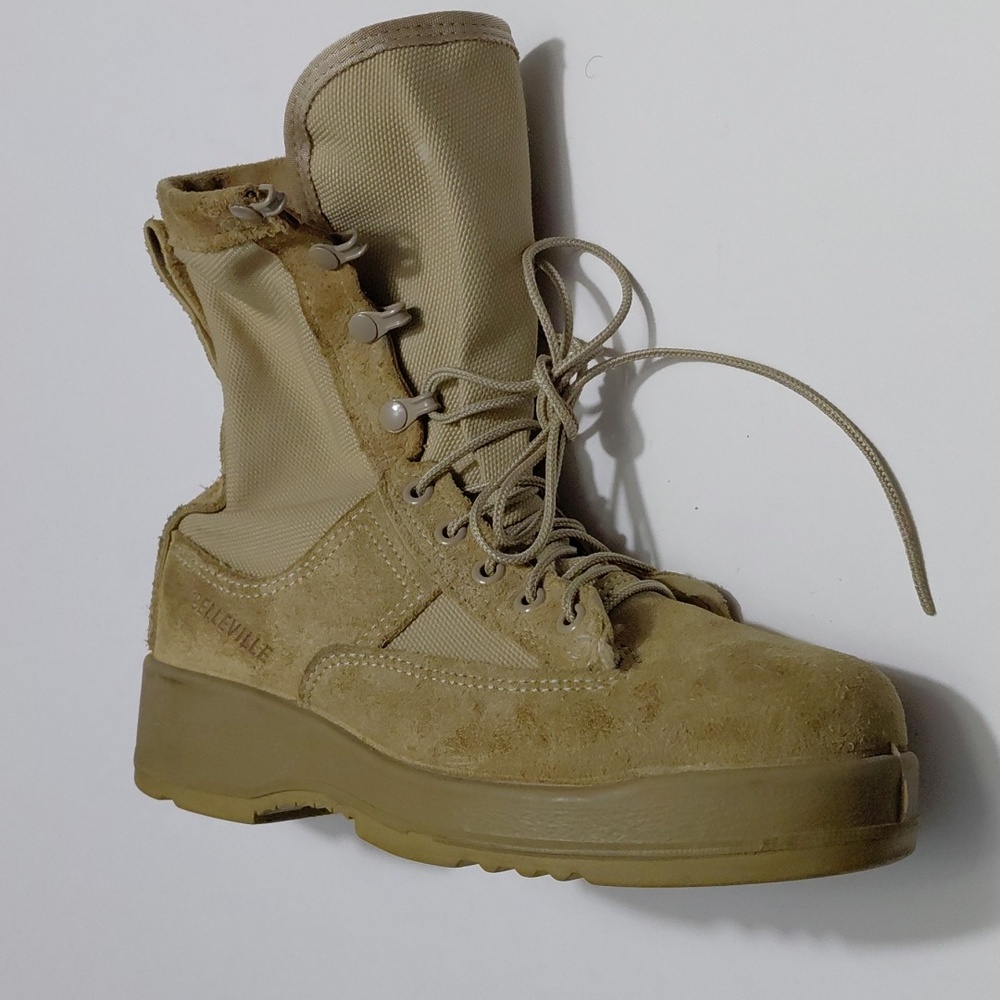 BELLEVILLE  Men's Leather Military  Tactical Steel Toe Boots Coyote Brown Size 5 - Picture 7 of 10
